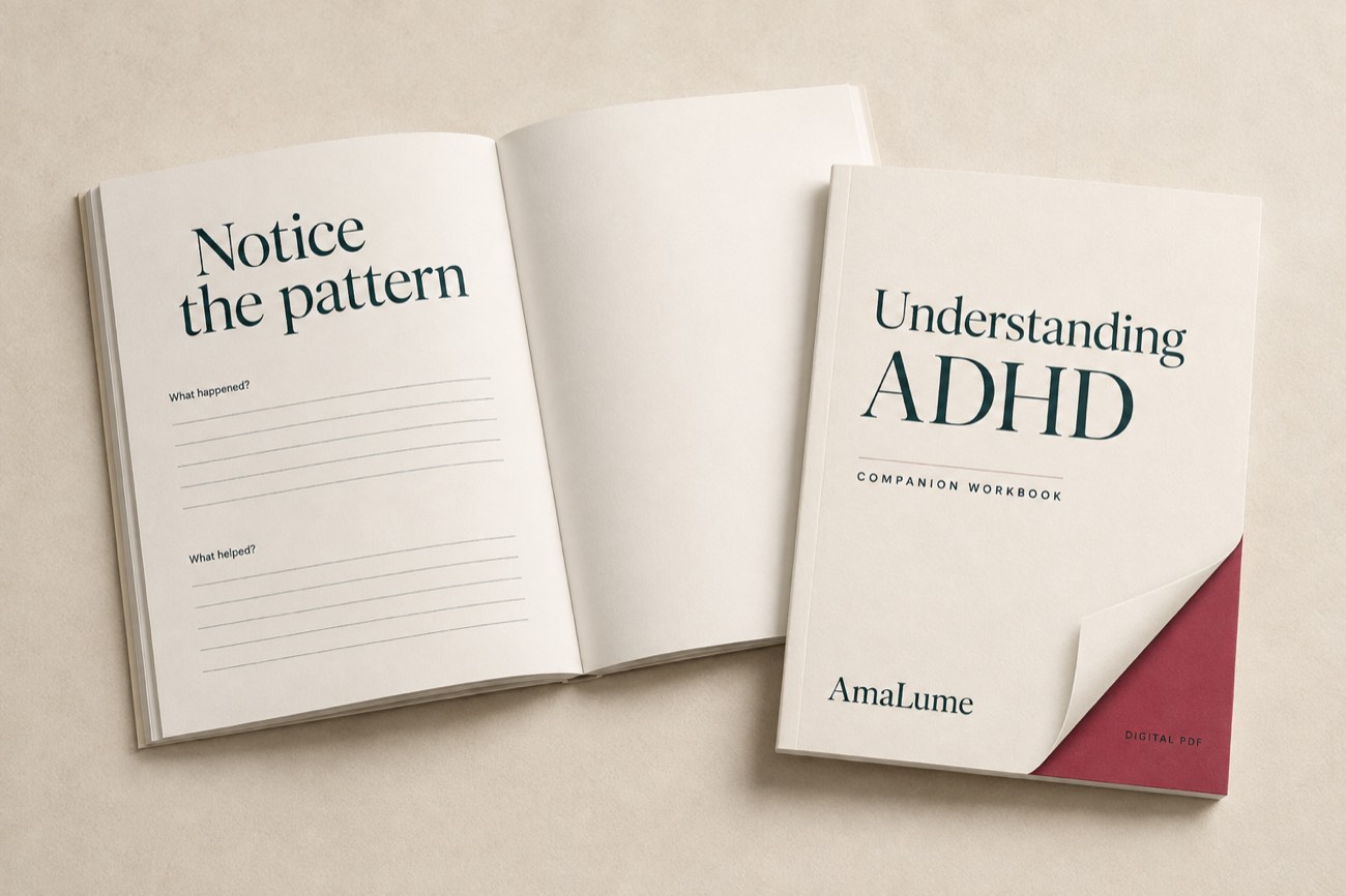 The companion workbook open to a reflection spread